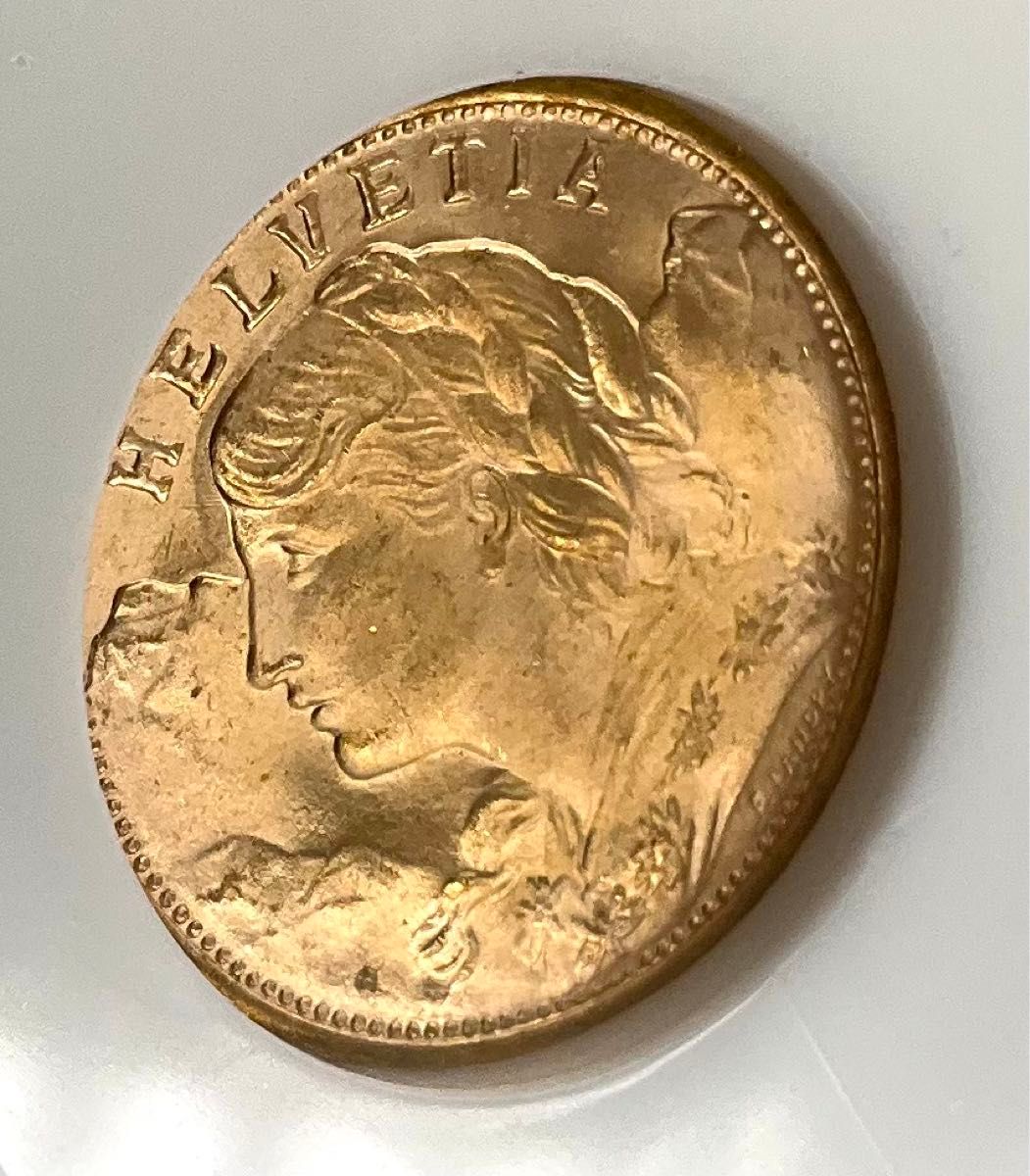 美品 1949 B スイス ヘルヴェティア 20フラン 金貨 アルプスの 美品 1949 B スイス ヘルヴェティア 20フラン 金貨 アルプスの