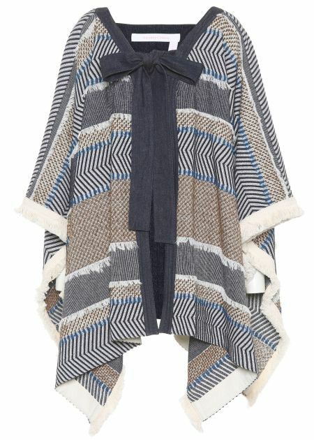 See By Chloe サマーニット ポンチョ ケープ コート フリンジ See By Chloe サマーニット ポンチョ ケープ コート フリンジ