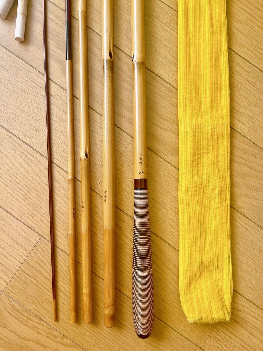 希少 和竿 水玉作 ごくらく鳥 17.1尺 5本継 口巻 藤握り 紀州 希少 和竿 水玉作 ごくらく鳥 17.1尺 5本継 口巻 藤握り 紀州