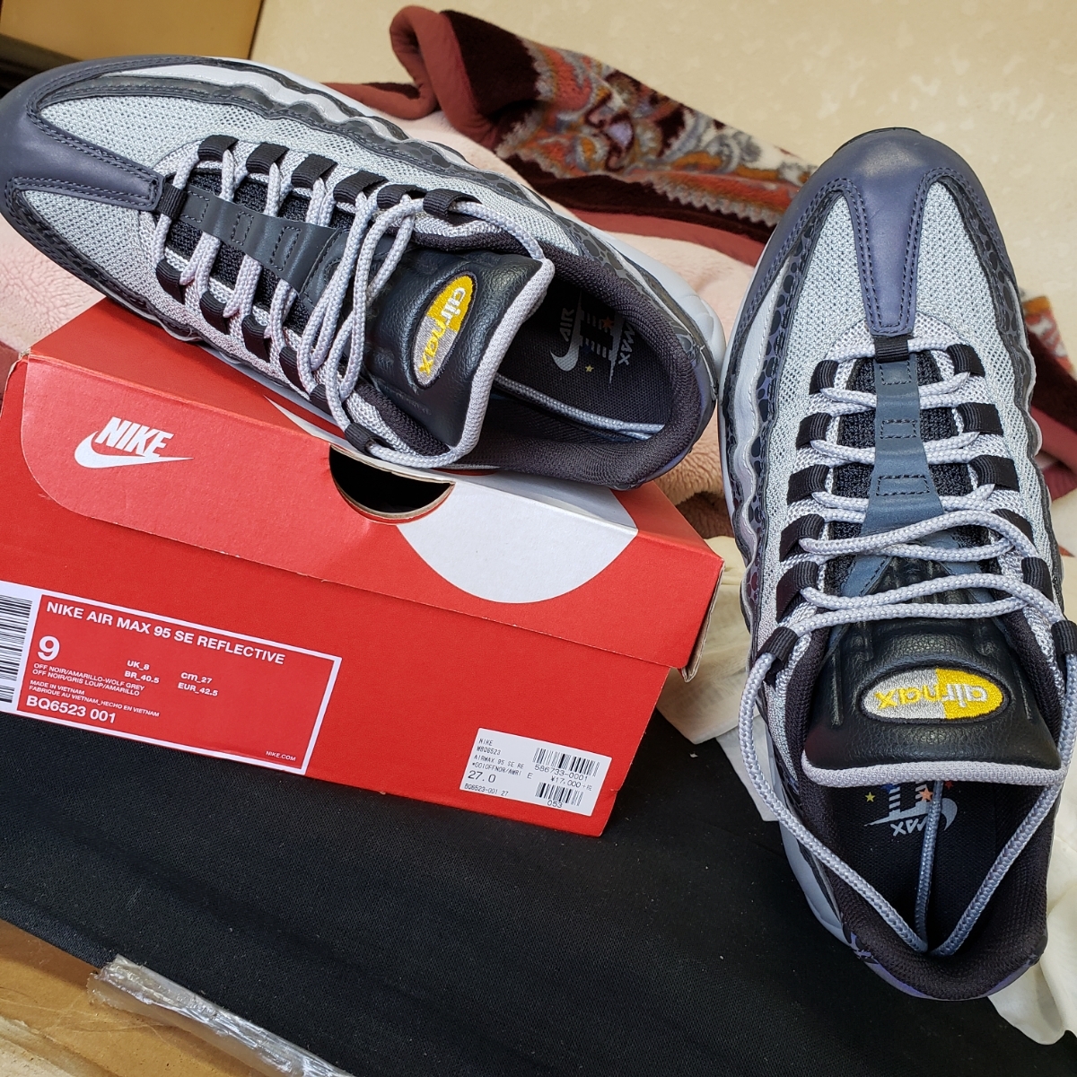 元箱付 NIKE ナイキ AIRMAX エア マックス 95 リフレクティブ SE 27cm スニーカー US9 ランニング running シューズ sneaker 運動 shoes 靴