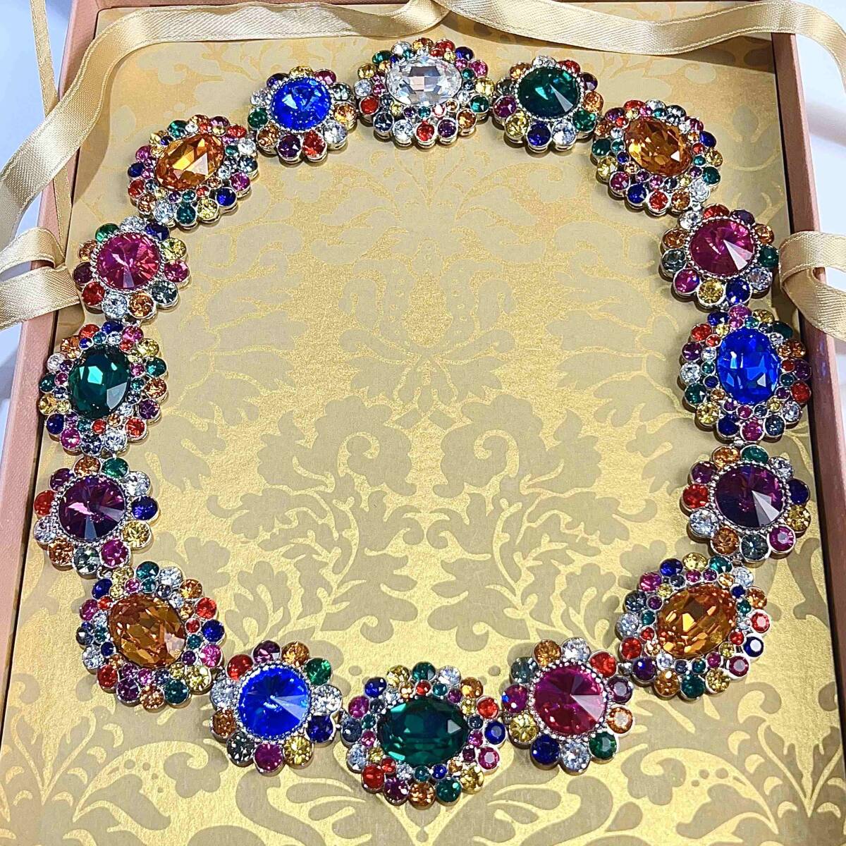MIU MIU ミュウミュウ ラインストーン ネックレス マルチカラー MIU MIU ミュウミュウ ラインストーン ネックレス マルチカラー