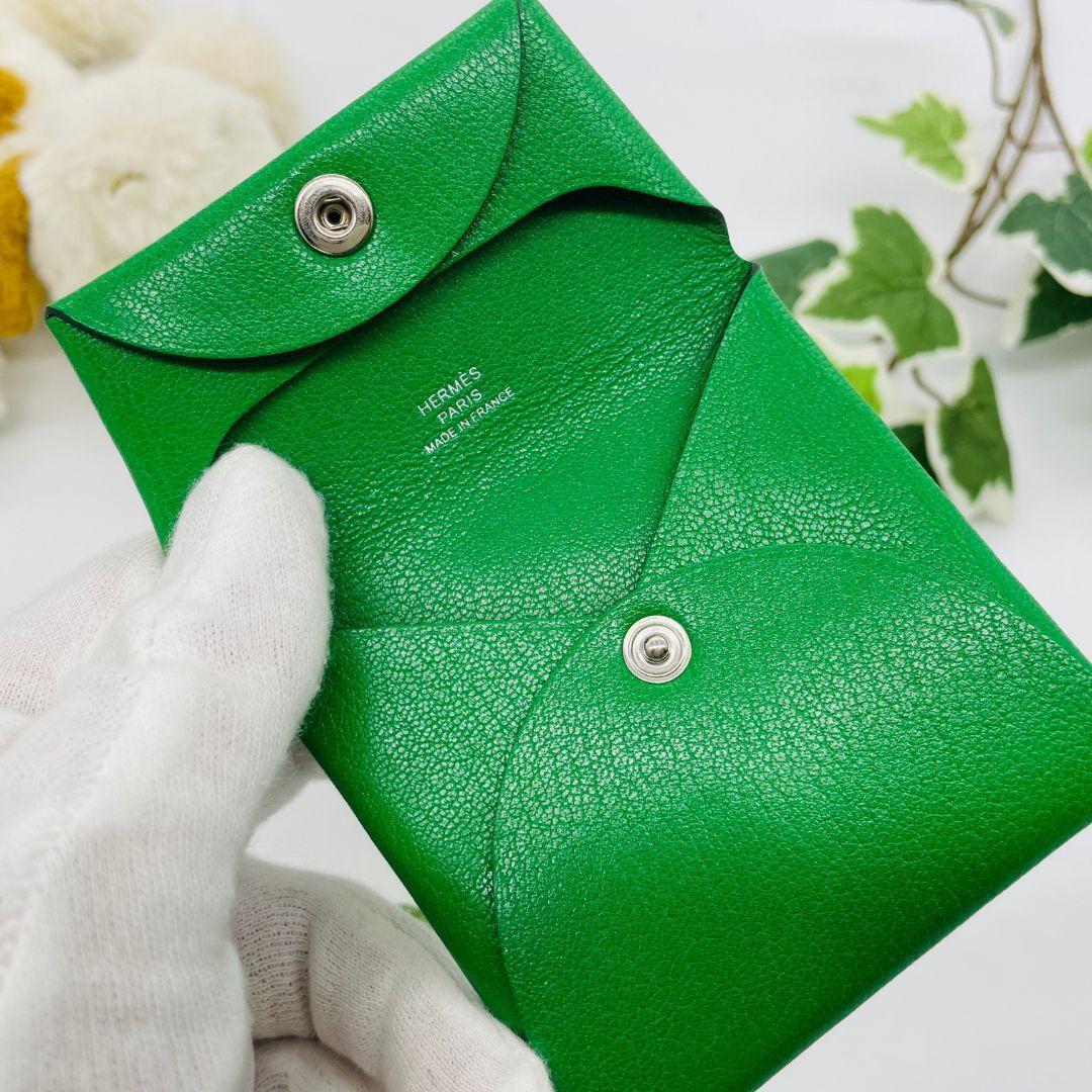 HERMES エルメス バスティア B刻印 コインケース グリーン HERMES エルメス バスティア B刻印 コインケース グリーン