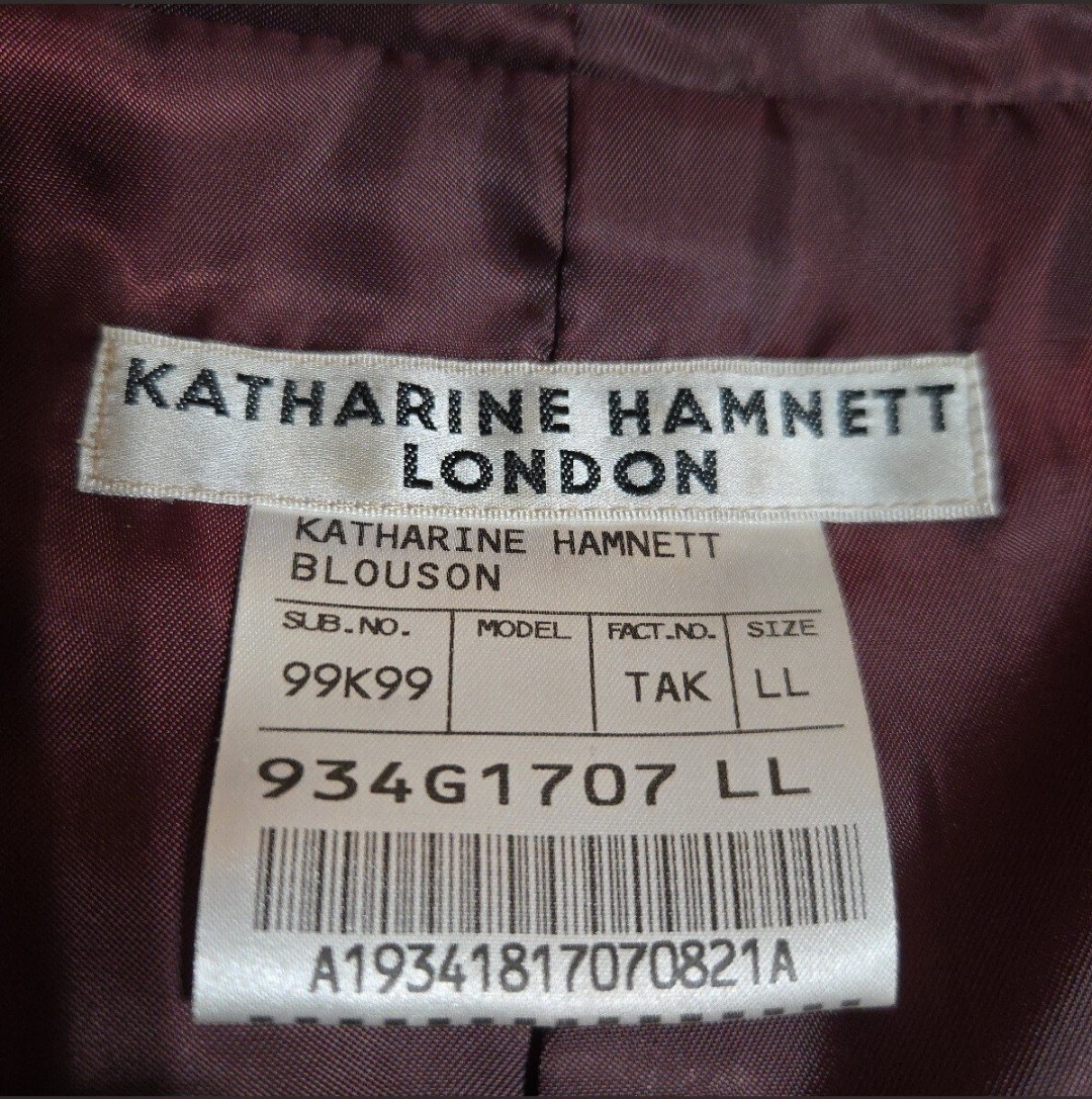  Britain style ..*[KATHARINE HAMNETT / Katharine Hamnett ] high class [ fine quality go-tos gold ( mountain sheep leather )] wine hood rider's jacket LL(L rank )