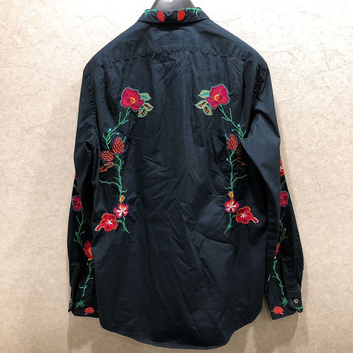 花柄刺繍 ノーカラージャケット 黒 9ed273c0125073a35a1d497dcbf1da