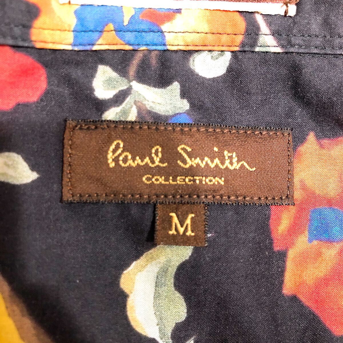 ポールスミス 長袖シャツ Mサイズ 総柄 ブラック系