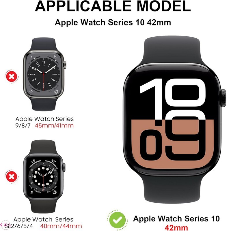 クリア 42mm 2個 硬質PC 一体型 スクリーン保護膜 硬度9H アップル ウォッチ Apple Watch Series 10 耐衝撃 全面保護 ケース カバー_画像6