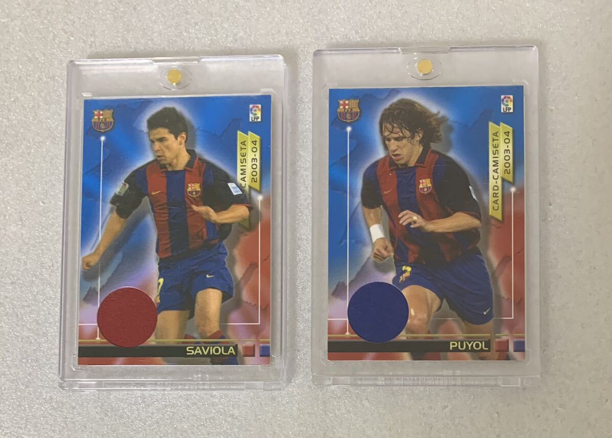 鬼レア Jersey Card Camiseta Puyol / Saviola Panini 2003 FC Barcelona Legends ジャージ 400枚限定 バルセロナ サッカーカード セット 