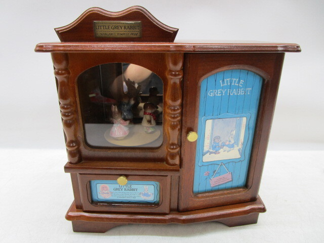 ★平2140 LITTLE GREY RABBIT オルゴール 小物入れ ミュージックボックス DO NOT OVER WIND ジュエリーボックス 木製 インテリア 32409061 