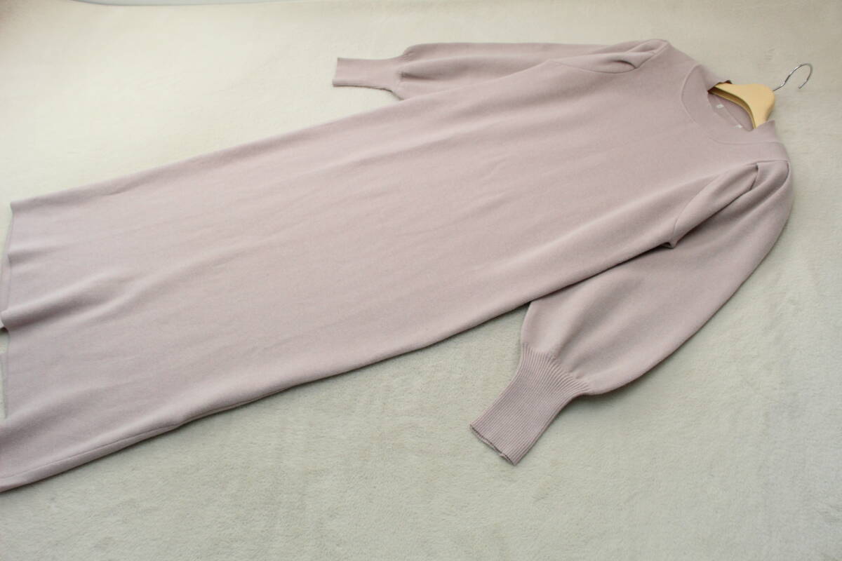 9-1241 新品 タック袖ニットワンピース