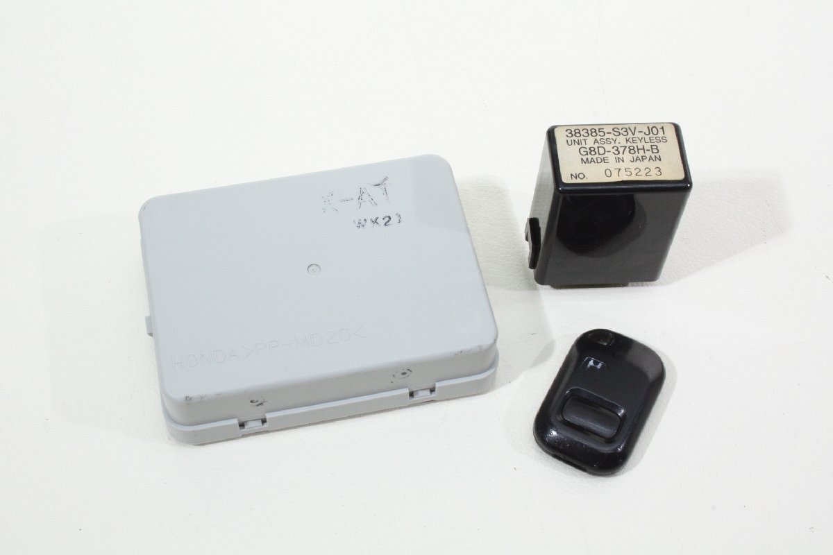 HJ1 バモス ホビオ H19年式 E07Z NA AT 2WD 　純正 キーレス キー (電池交換済み) レシーバー 38385-S3V-J01 セット　(HM1) ~~~