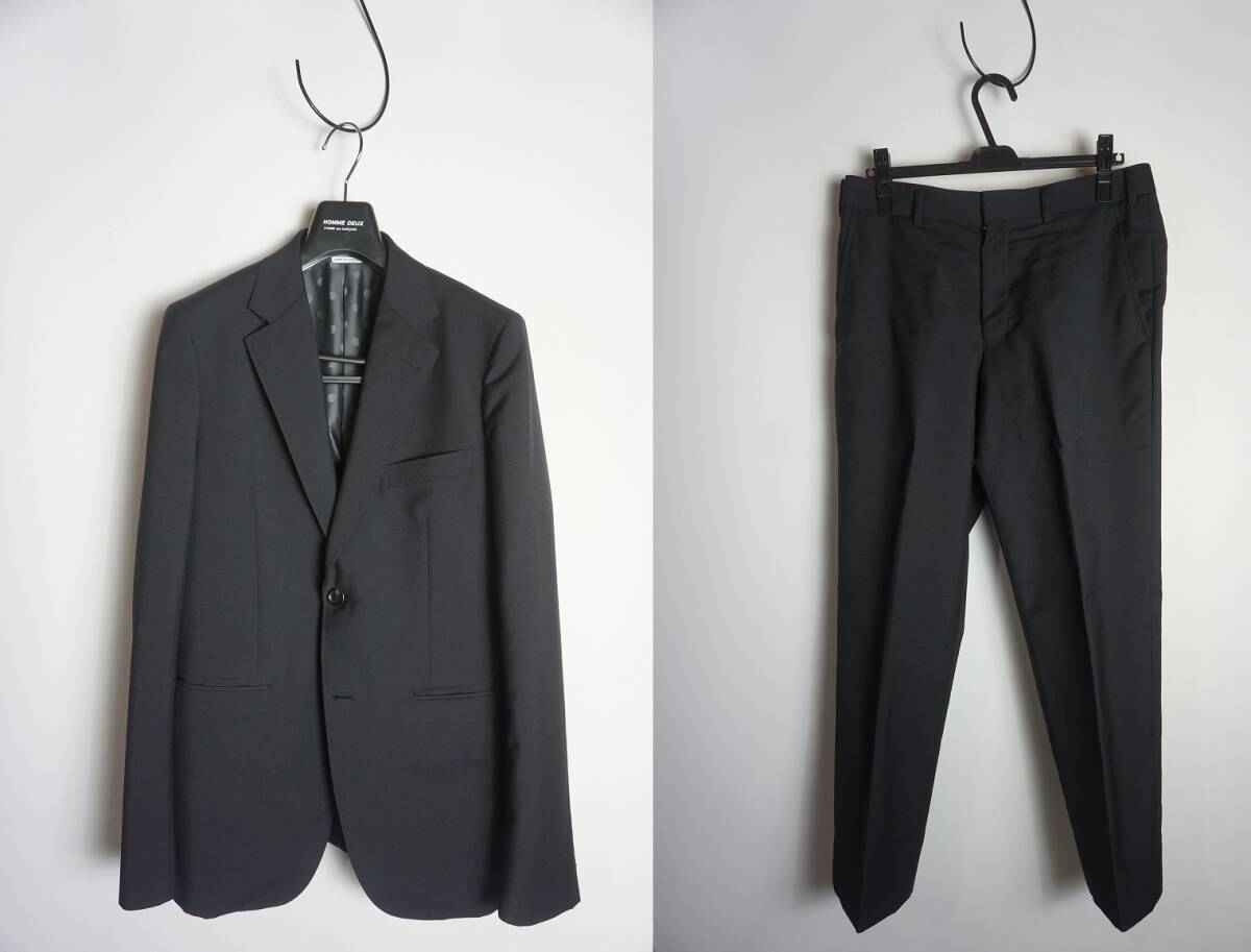 美品 19SS COMME des GARCONS HOMME DEUX コムデギャルソン オムドゥ ジャケット ＋ スラックス パンツ スーツ セットアップ S黒本物831O▲