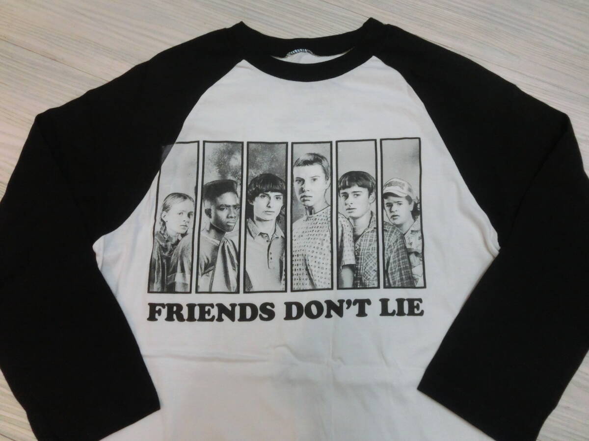 ストレンジャーシングス ラグラン Tシャツ STRANGER THINGS USA 長袖 七分袖 ロンT XS NETFLX エル マイク マックス ダスティン イレブン