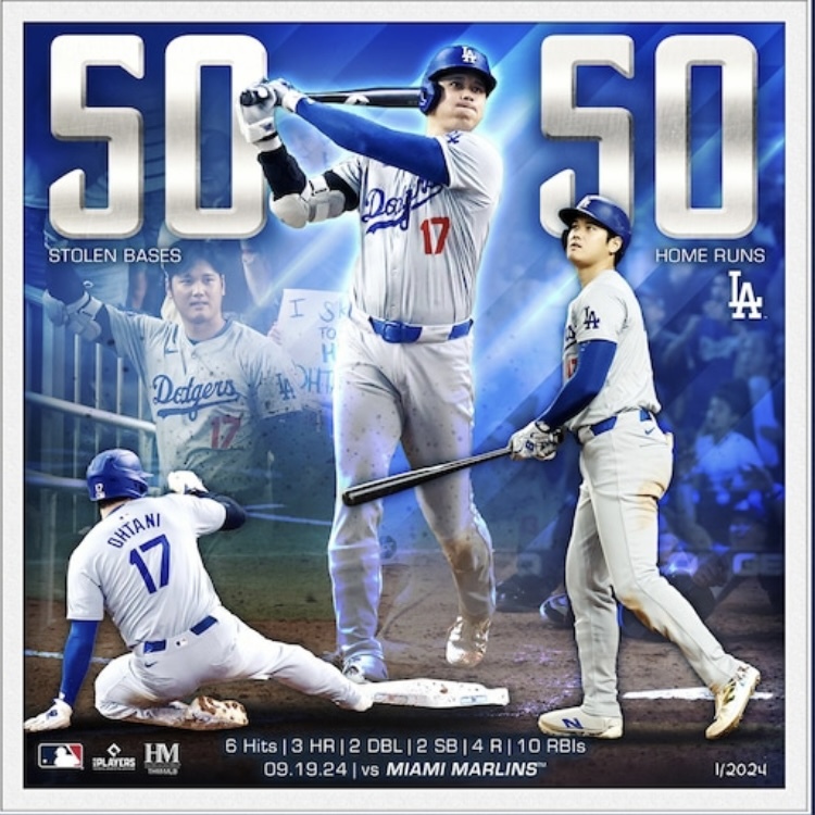 大谷翔平50-50 達成記念!! 超貴重数量限定海外限定版MLB公式額 大谷翔平50-50 達成記念!! 超貴重数量限定海外限定版MLB公式額