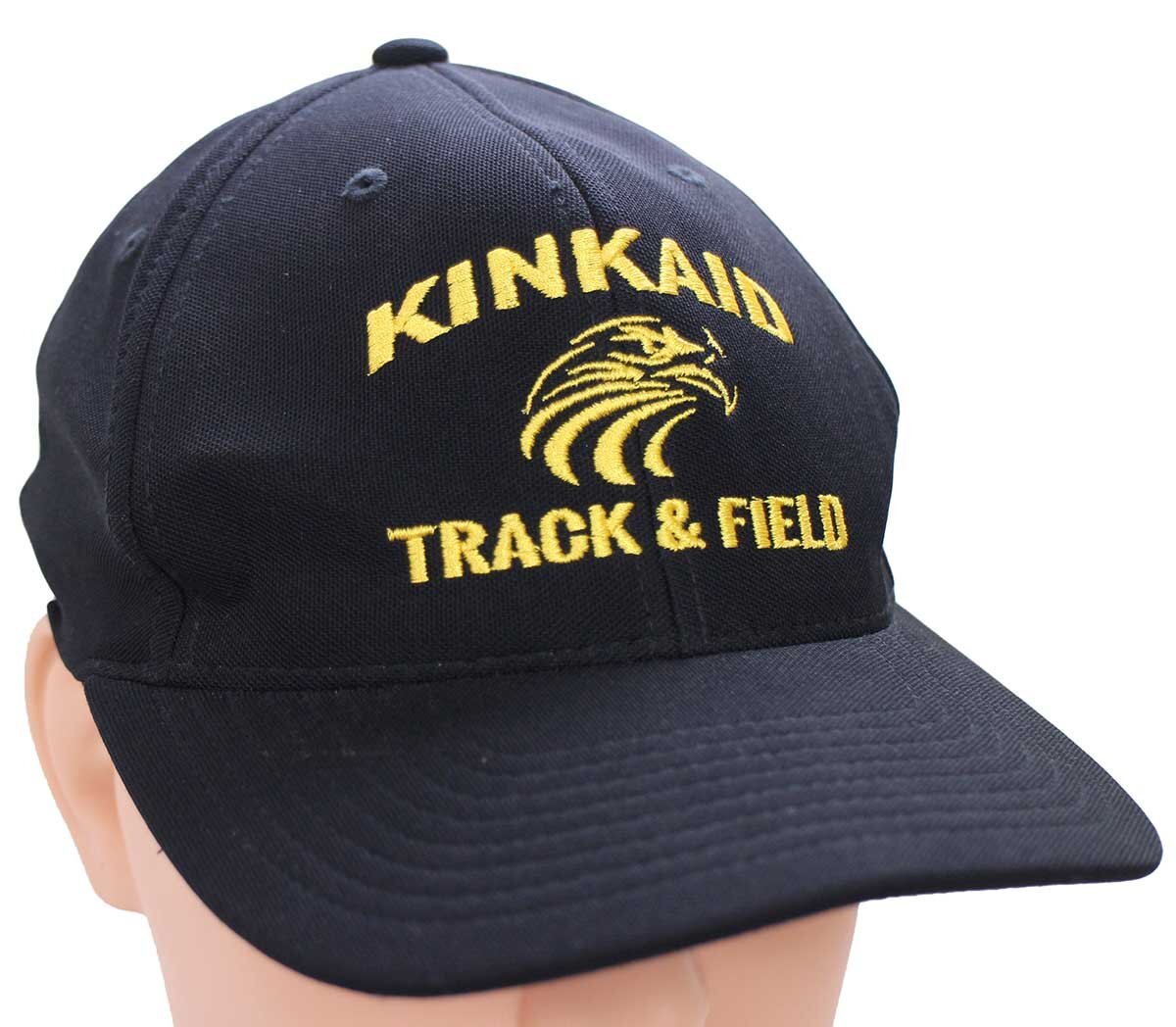 ★KINKAID TRACK&FIELD 刺繍 ポリエステル キャップ 黒★スポーツ 陸上 ブラック YUPOONG FLEXFIT 110
