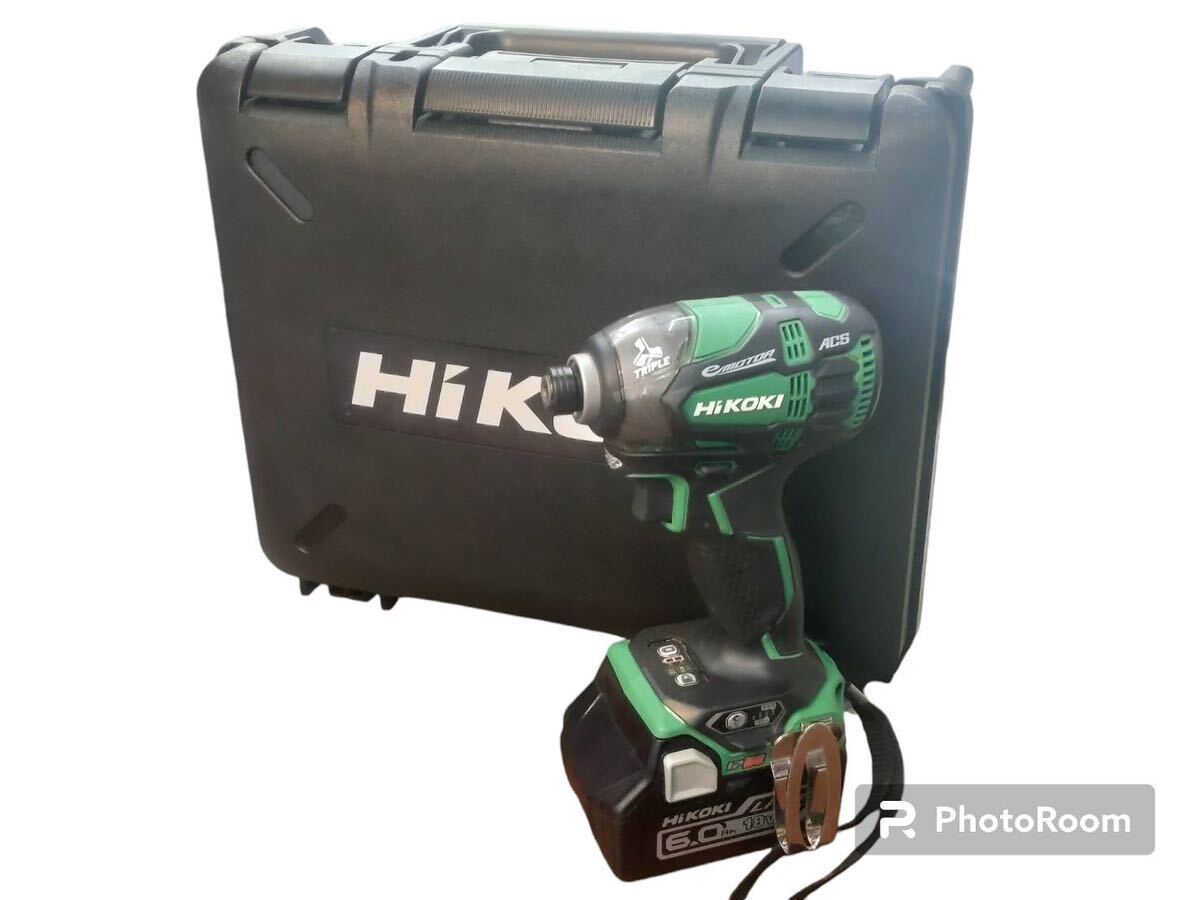 HiKOKI ハイコーキ コードレスインパクトドライバ WH18DDL2 急速充電器 UC18YDL 18V 蓄電池 BSL1860 ２個付　　状態良好品