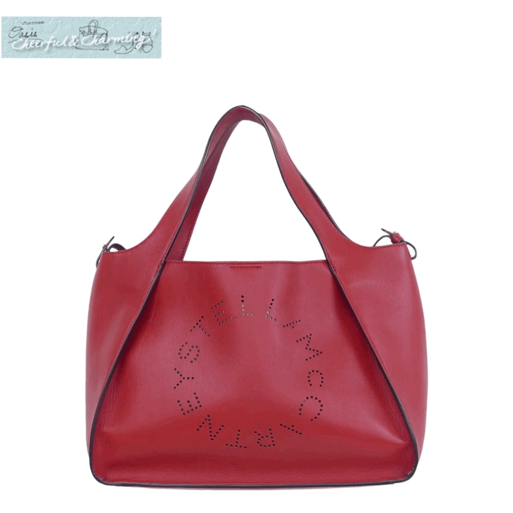 STELLA McCARTNEY ロゴクロスボディトートバッグ レッド スムースエコレザー 2WAY 513860