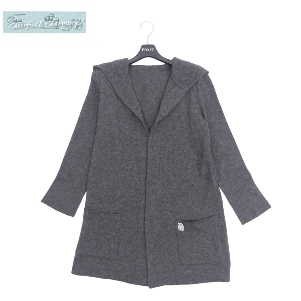 Yahoo!オークション - FOXEY カシミヤニットコート 38 グレー Yahoo!オークション - FOXEY カシミヤニットコート 38 グレー