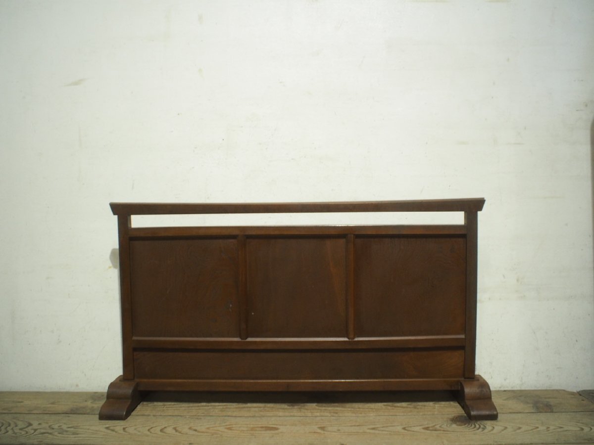 一流の品質 タI0334◇H58cm×W105cm◇アンティーク◇重厚な欅の古い木製衝立 その他