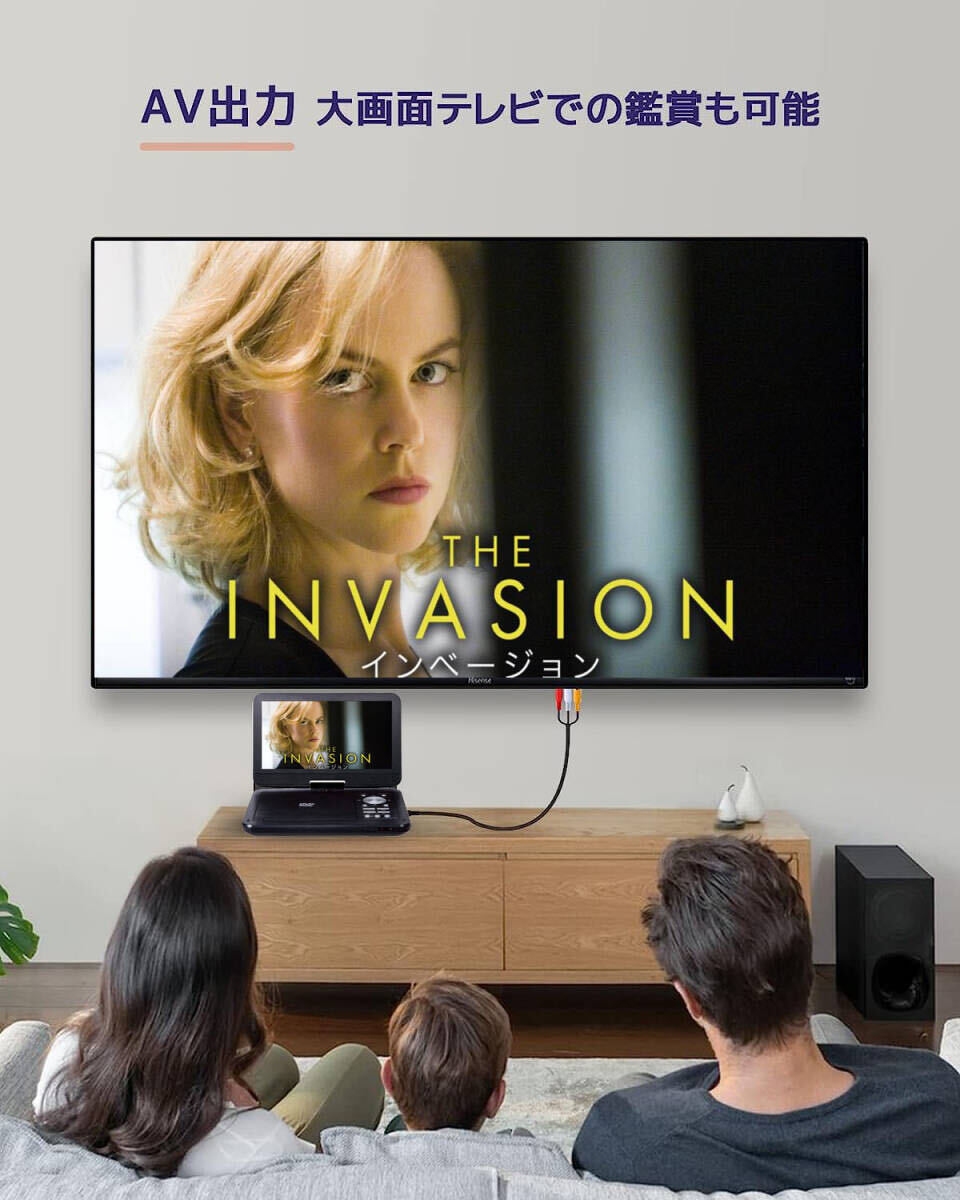 10.6インチポータブルDVDプレイヤー DVDプレーヤ CPRM対応 DVD再生 卓上用 バッテリー內(nèi)蔵　持ち運(yùn)び　子供英會話　旅行