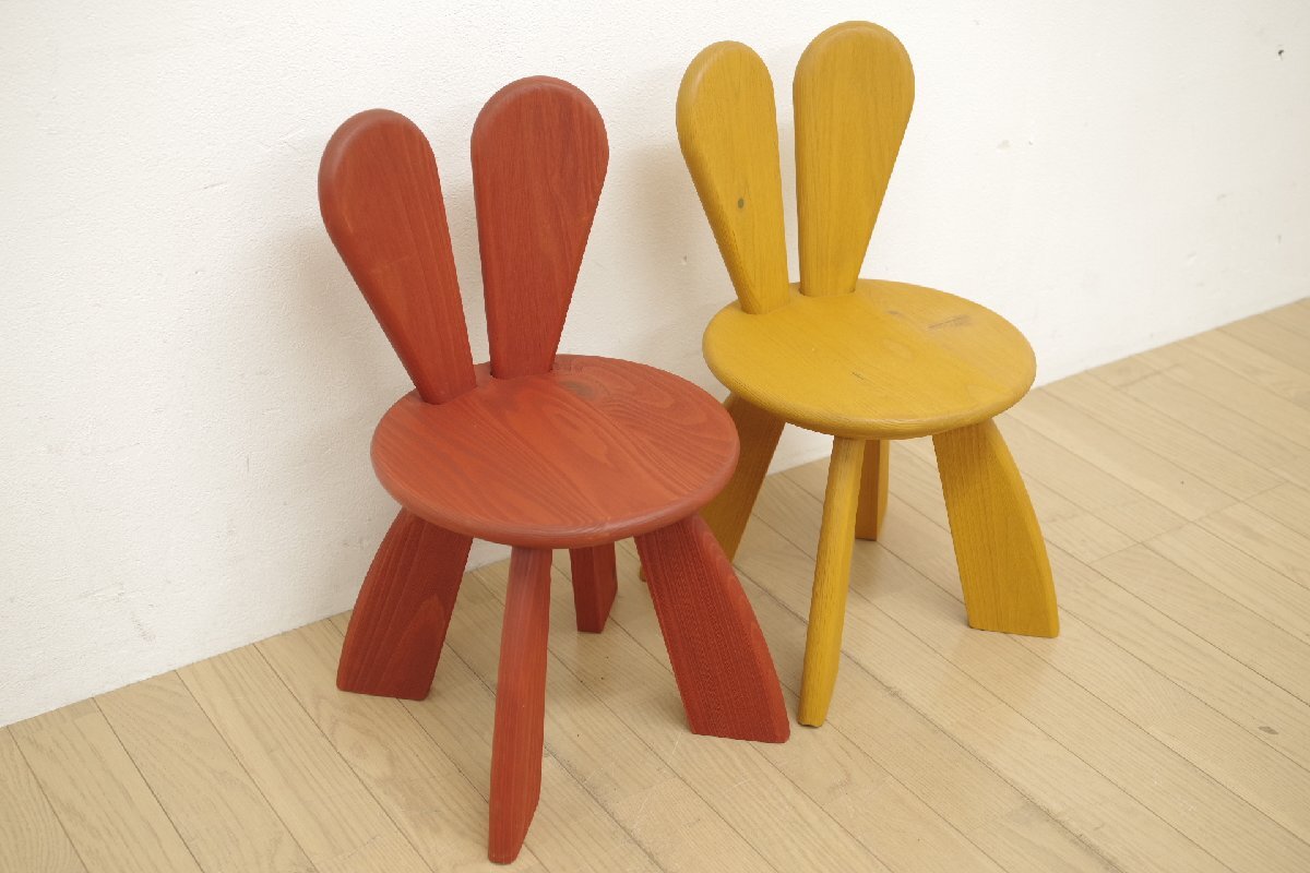 展示品 広松木工 WF キッズラビットチェア ヒノキ無垢 2脚 展示品 広松木工 WF キッズラビットチェア ヒノキ無垢 2脚