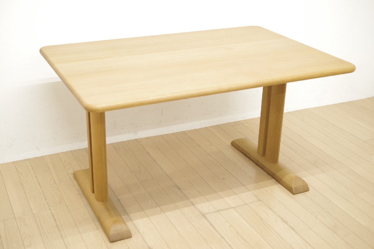 美品 飛弾産業 キツツキ ダイニングテーブル OHT オーク無垢材 幅120cm 2～4人掛け 食卓机 作業台 シンプル ナチュラル ナラ材