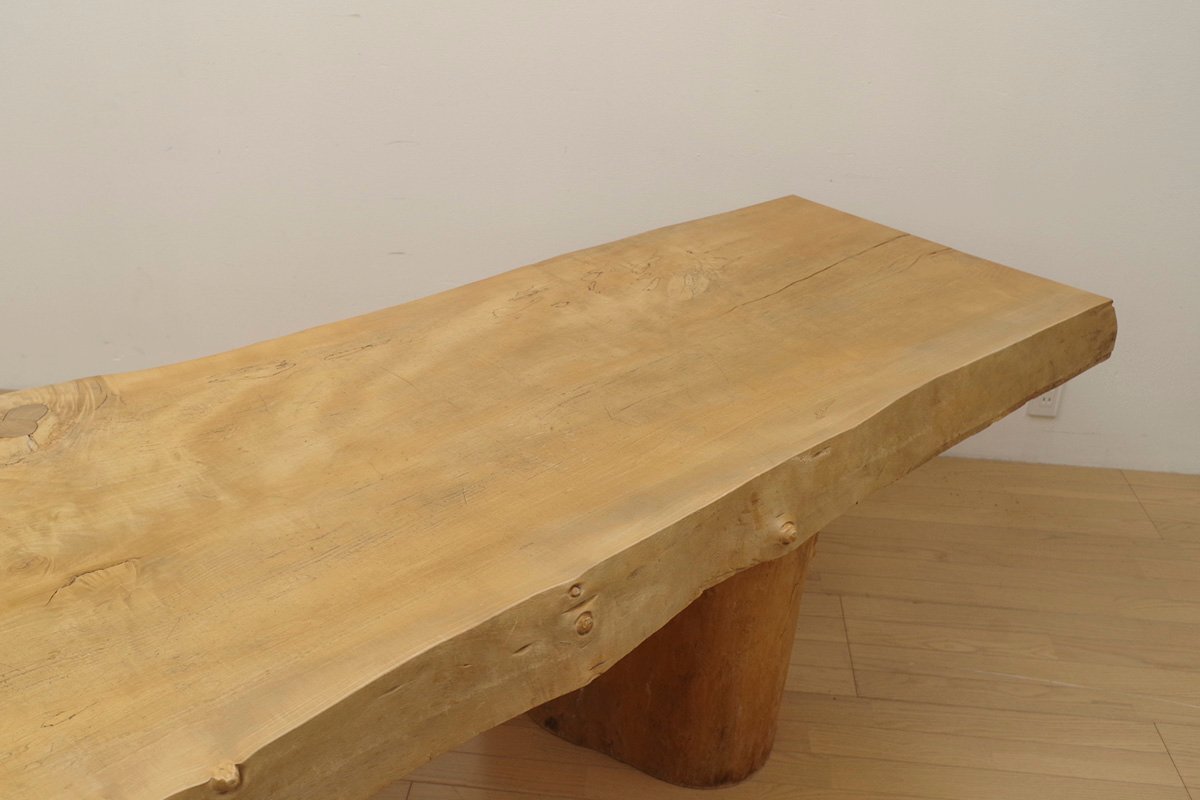 引取限定 特大 栃無垢 一枚板 テーブル 約396.5×92×70cm 厚み 引取限定 特大 栃無垢 一枚板 テーブル 約396.5×92×70cm 厚み