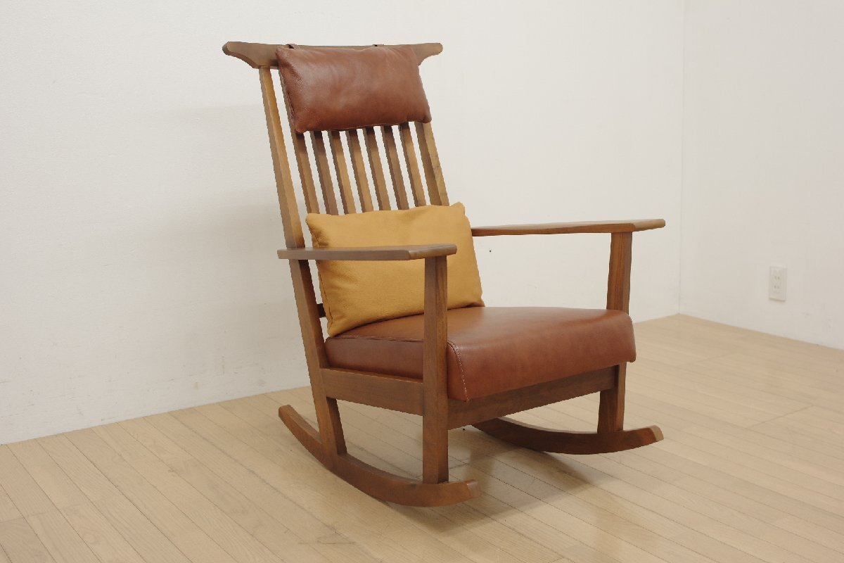 美品 シギヤマ家具工業 GREEN ローズマリー ロッキングチェア 本