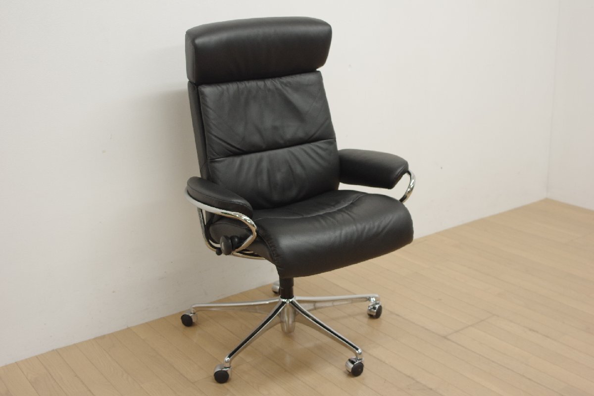 EKORNES エコーネス ストレスレス Tokyo デスクチェア ホームオフィス ローバックヘッドレスト Mサイズ 総本革 事務 書斎 役員椅子
