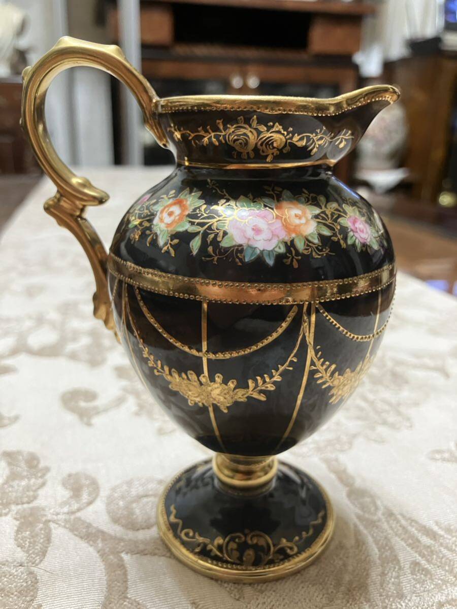 オールドノリタケ花柄水差し オールドノリタケ花柄水差し