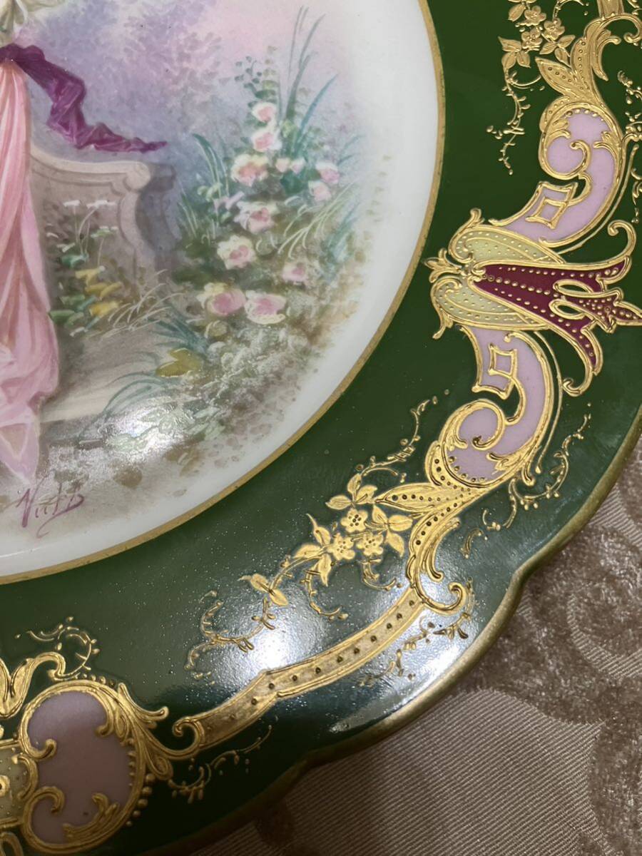 セーブルスタイル プレート アンティーク 洋食器 絵皿 飾皿