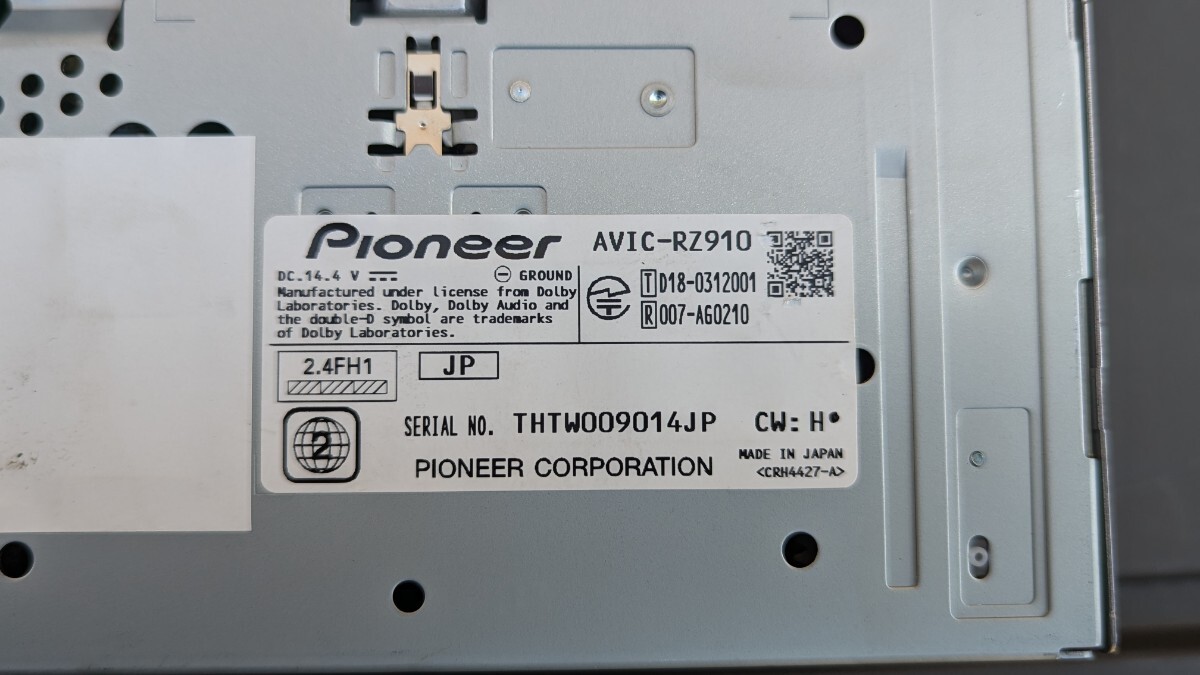 carrozzeria pioneer カロッツェリア パイオニア AVIC-RZ910 楽ナビ カーナビ carrozzeria pioneer カロッツェリア パイオニア AVIC-RZ910 楽ナビ カーナビ