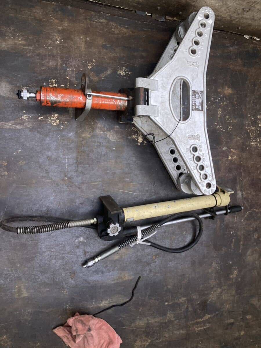 【中古】西田製作所　　電動油圧ポンプ 油圧式パイプベンダー　手動油圧ポンプNC700セット 京都府引き取り限定