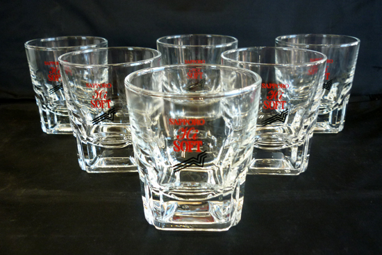 東洋ガラス バロー 7オールド ロックグラス SAPPORO Hi SOFT 6点セット サッポロハイソフト 214ml オールドファッションドグラス 酒器_画像1