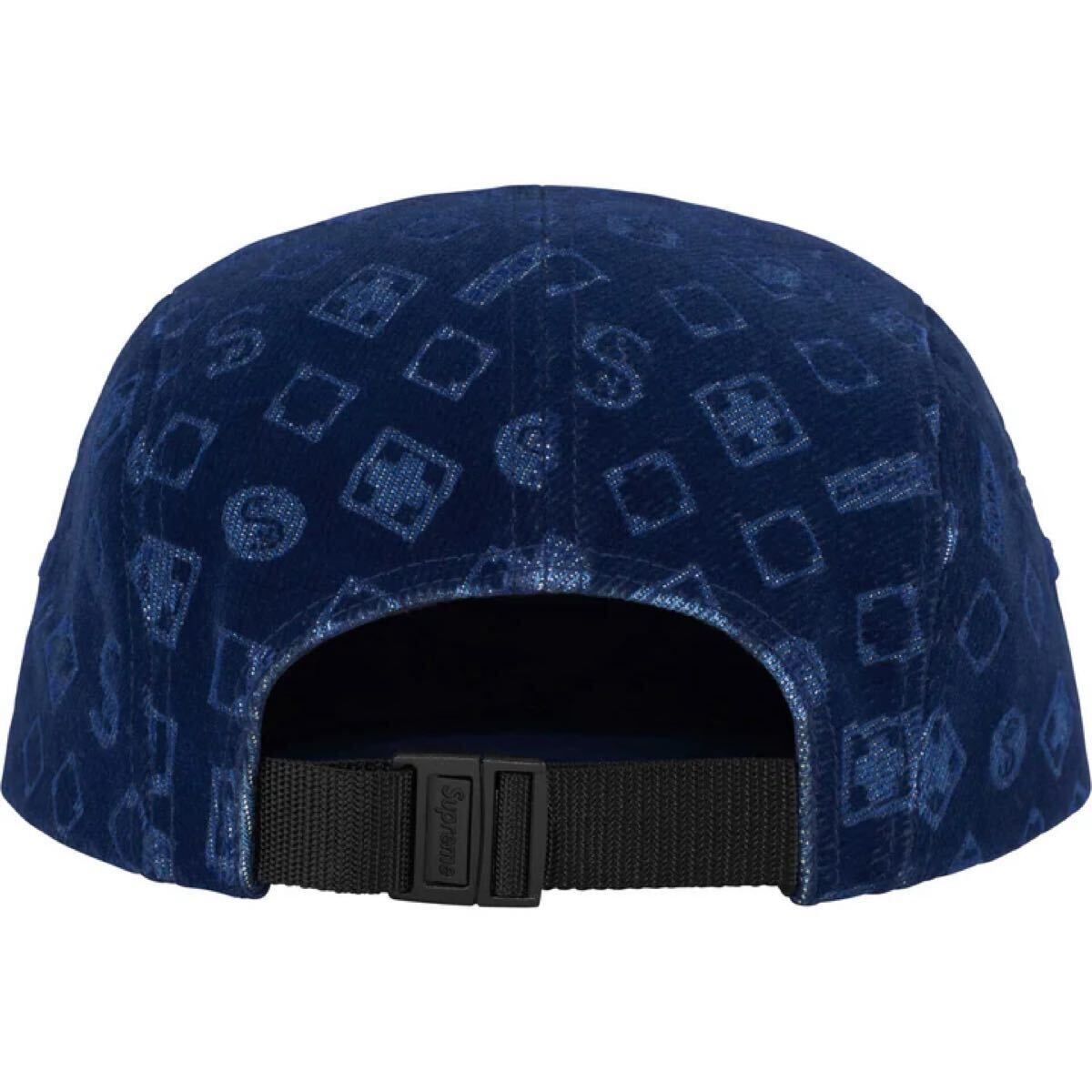 即決 24fw SUPREME Flocked Denim Camp Cap BLUE WEEK 5 即決 24fw SUPREME Flocked Denim Camp Cap BLUE WEEK 5