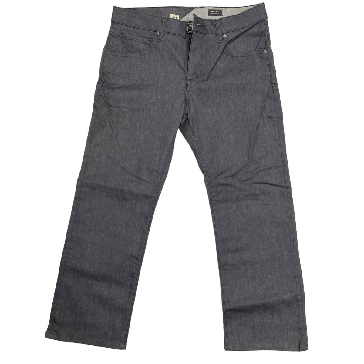 ◆中古品◆ VOLCOM JEANS ボルコム クラシック ストレート デニム Five Down 32(M～Lくらい) グレー系 メンズ V71096ND