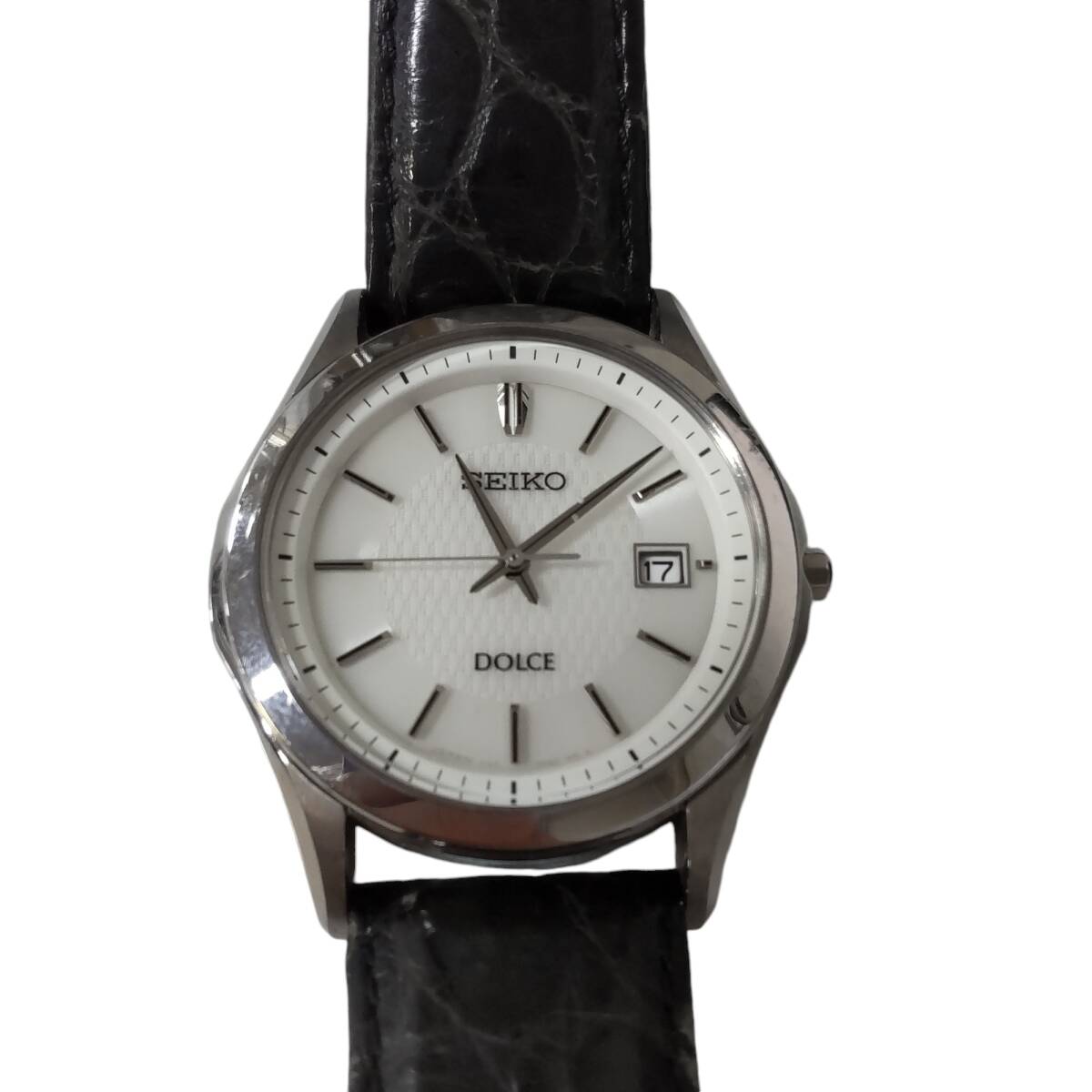 【中古品】 SEIKO DOLCE V147-0BF0 セイコー ソーラー 電波時計 デイト メンズ腕時計 箱無し 本体のみ L72056RD