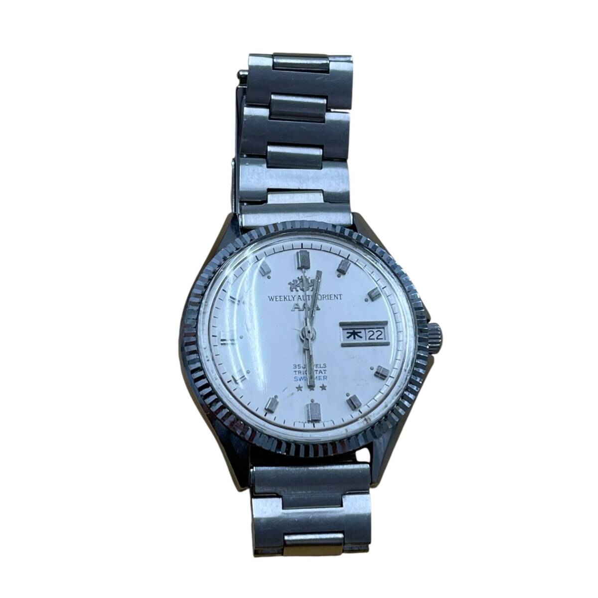 【中古品】CITIZEN シチズン E111-S080703 クオーツ 文字盤ブラック デイト メンズ腕時計 箱無し hiL9851RO