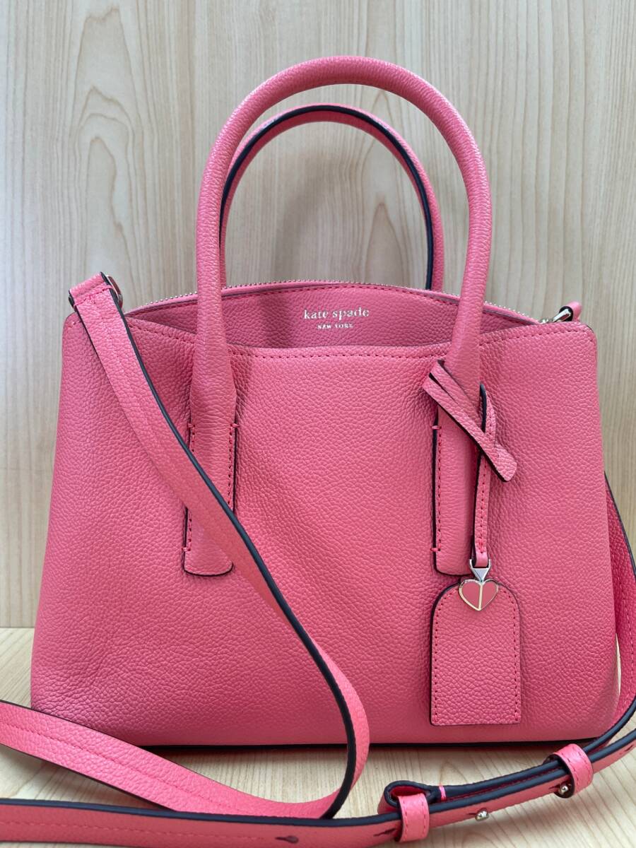 美品 kate spade ケイトスペード レザー 2WAY ハンドバッグ ショルダー 斜め掛け レディース ピンク系（SMU3899SM)