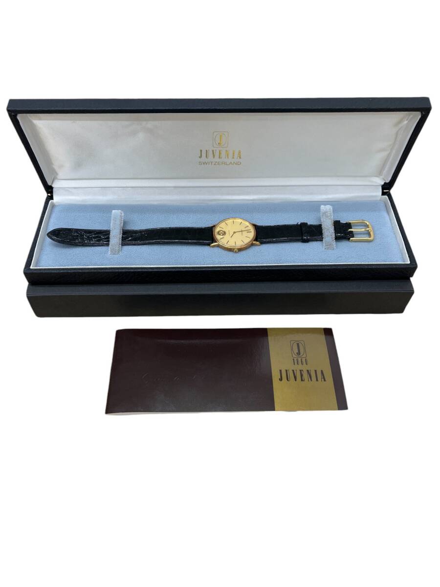 【ジャンク】JUVENIA ジュベニア 11576 クォーツ ゴールド 18K 750 18金 腕時計 不動品 STOY256