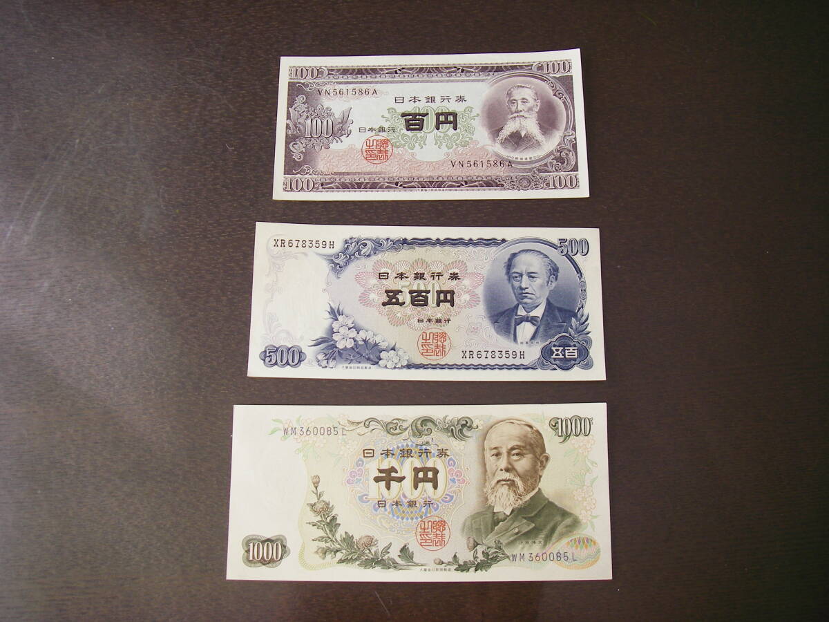 伊藤博文　1000円札　　岩倉具視　500円札　板垣退助 100円札