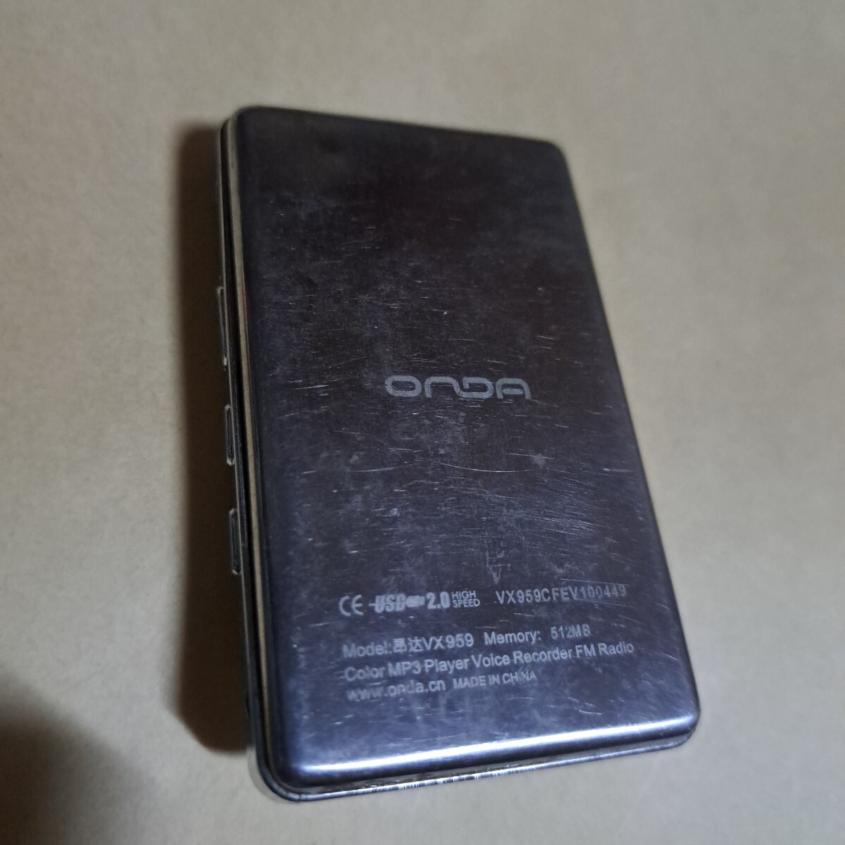 電池不良　ONDA VX959 512MB 中國(guó)制　デジタルオーディオプレーヤー　本體のみ　ポータブルプレーヤー