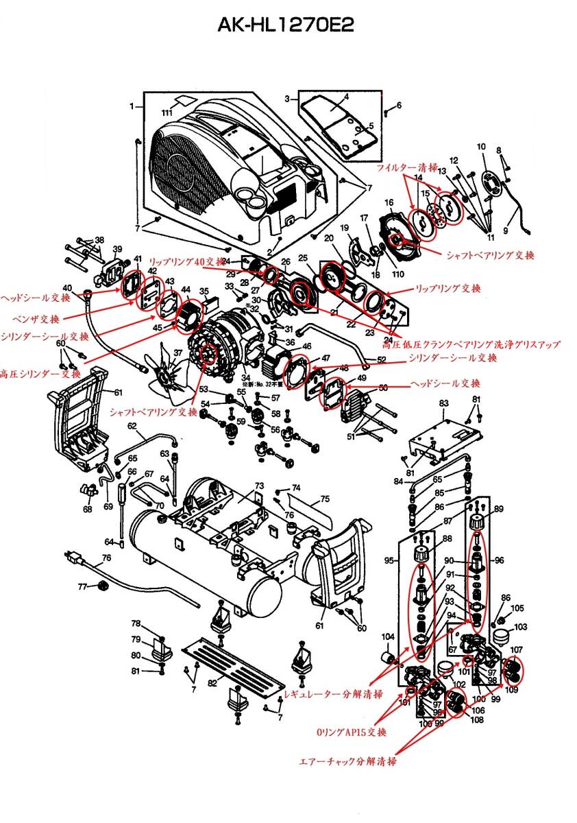 モーター軸受けベアリング交換済 マックスAK-HH1270E2高圧/高圧 モーター軸受けベアリング交換済 マックスAK-HH1270E2高圧/高圧
