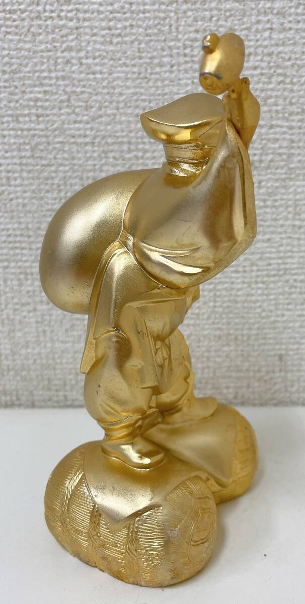 縁起物　髙村光雲原型　大黒天　置物　24金メッキ15cm/1.4kg现品のみ 縁起物 髙村光雲原型 大黒天 置物 24金メッキ15cm/1.4kg现品のみ