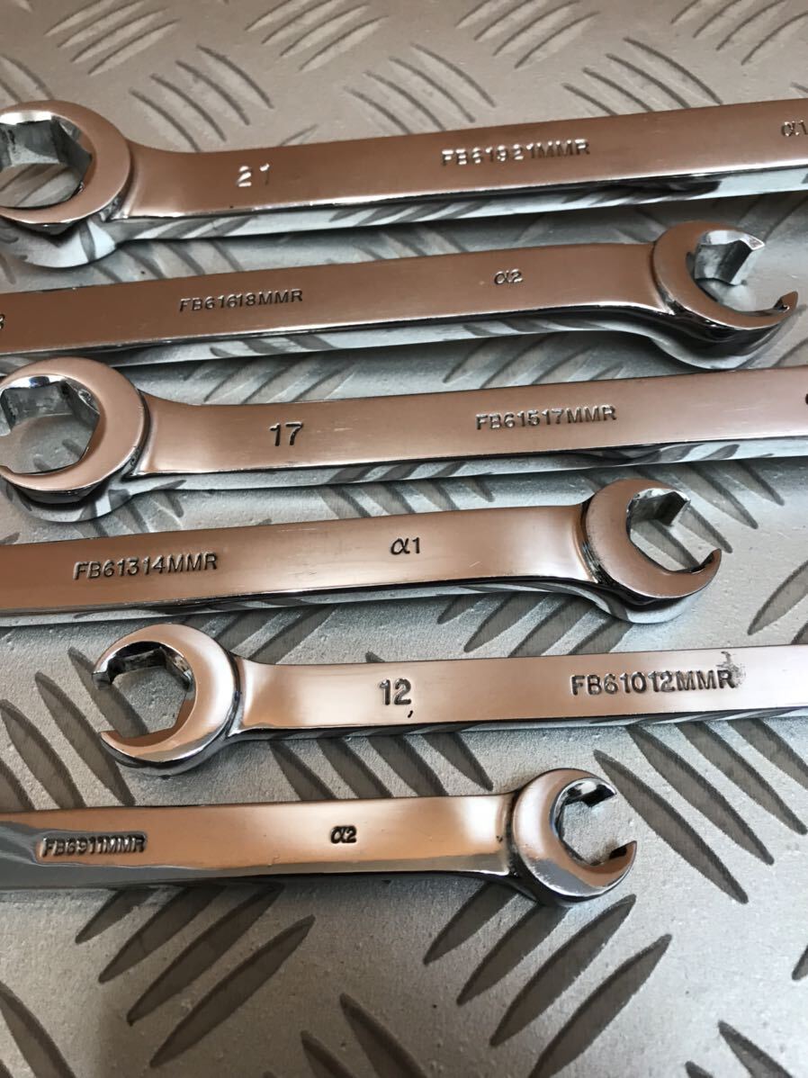 MAC TOOL ダブルエンド 6ポイント フレアナット レンチ　　　9mm?21mm 6本set 美USED!!! FB6 MMR