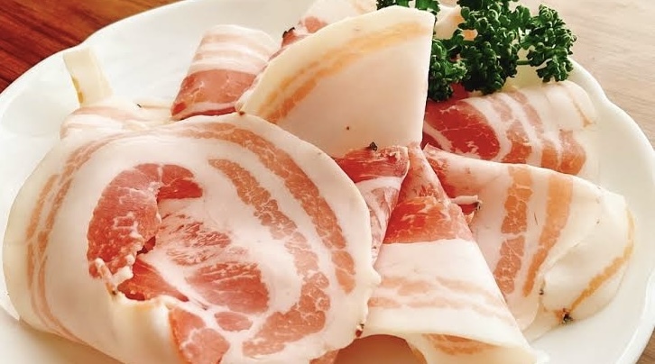 加熱用 安い!!安心?安全?信頼の國(guó)內(nèi)加工 高級(jí)食材 パンチェッタスライス（塩漬けバラ）1㎏ 業(yè)務(wù)用 イタリア料理 10kg迄送料同額 同梱可能