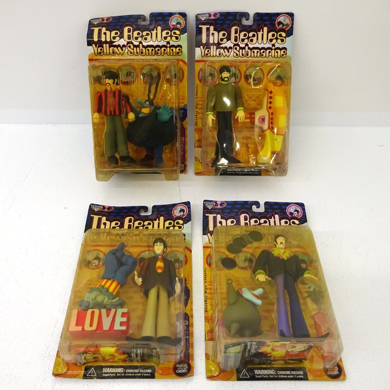 ★中古★【未開封】McFarlane Toys ビートルズ イエロー・サブマリン フィギュア 計4点 (ジョン・レノン/ジョージ・ハリソン他)★【TY725】