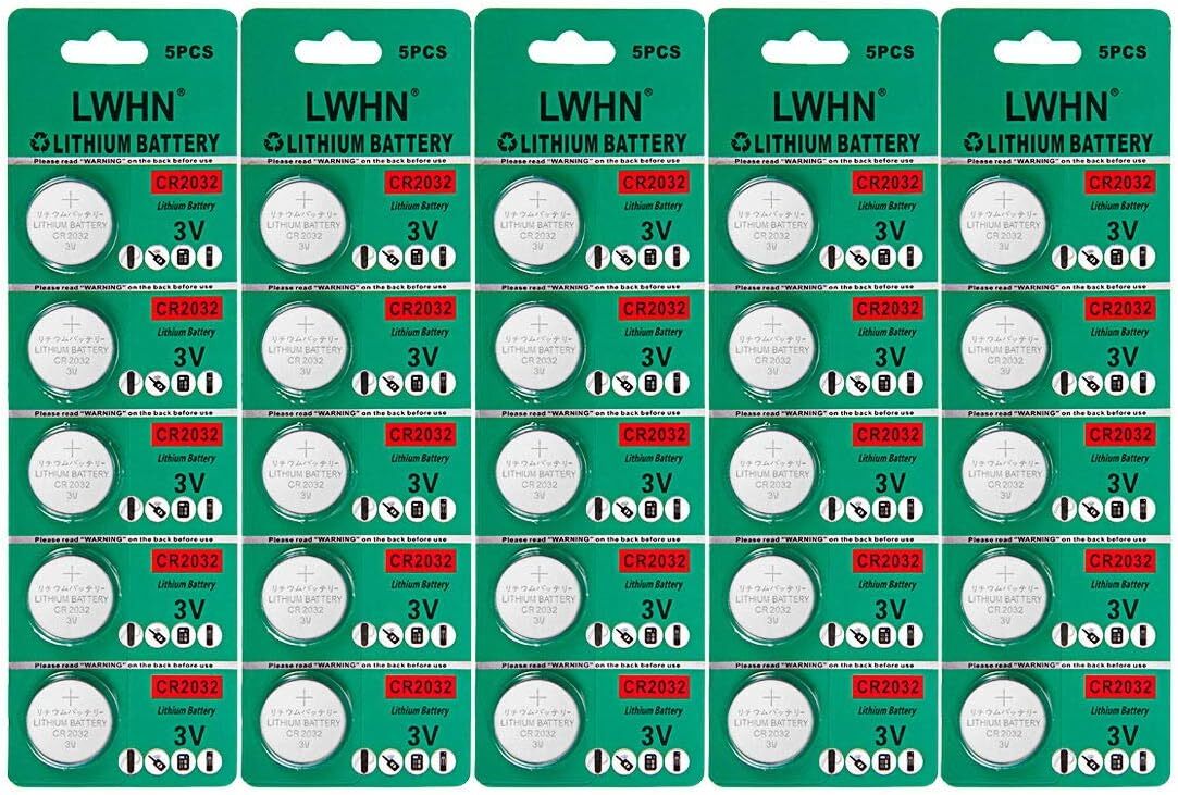 LWHN 25 pack CR 2032 battery 3 V lithium CR 2032