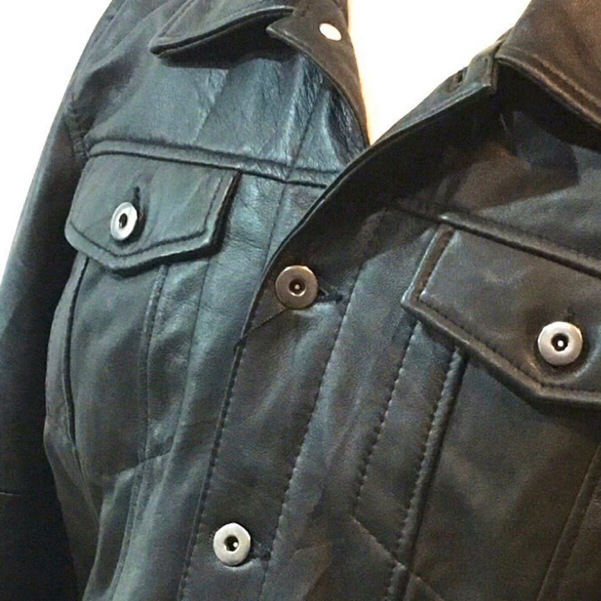 Mサイズ 本革レザージャケット Gジャンタイプ ブラック Mサイズ 本革レザージャケット Gジャンタイプ ブラック