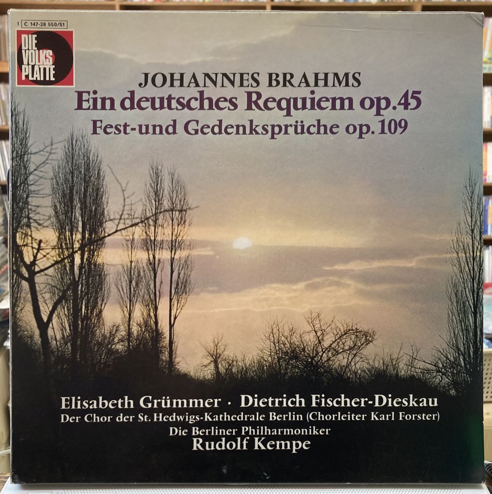 Brahms: Ein Deutsches Requiem ドイツ・レクイエム  独盤 2枚組 RUDOLF KEMPE ケンペ ディースカウ グリュンマー