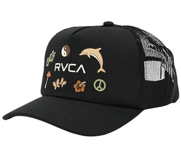 RVCA Sticker Trucker Hat Cap Black キャップ